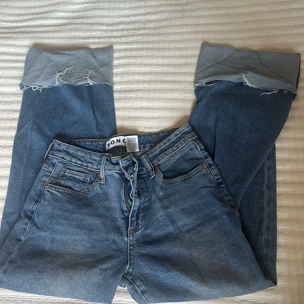 Chic Blue Wide Leg Flare Jeans